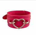Studded Heart Wrist Cuff Red