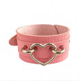 Studded Heart Wrist Cuff Pink