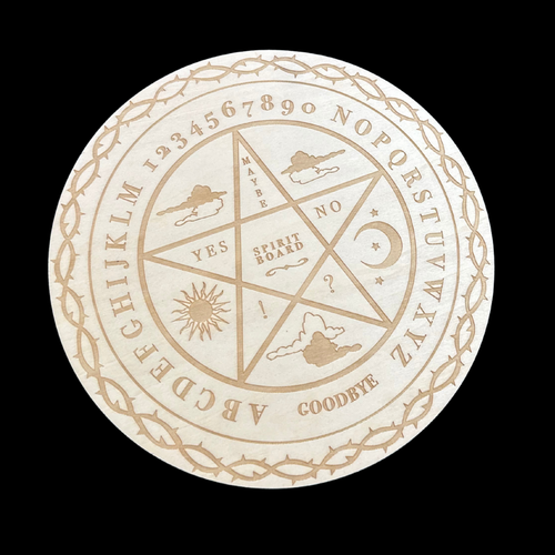 Answer board with pentagram symbols and text on a white background