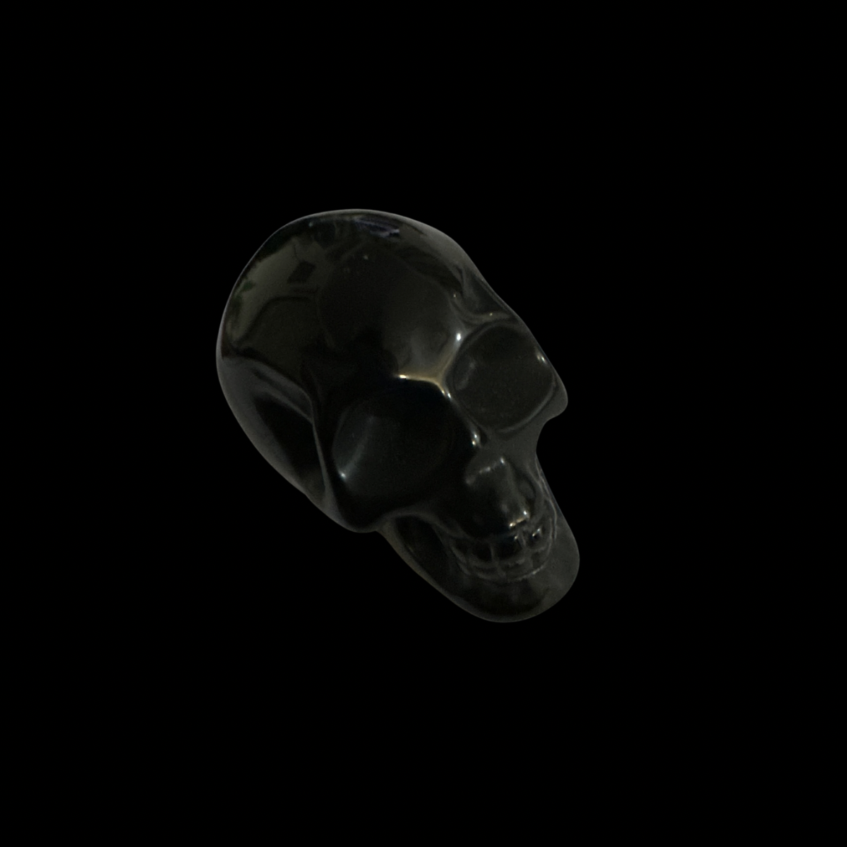 Crystal Carved Skull Black Obsidian