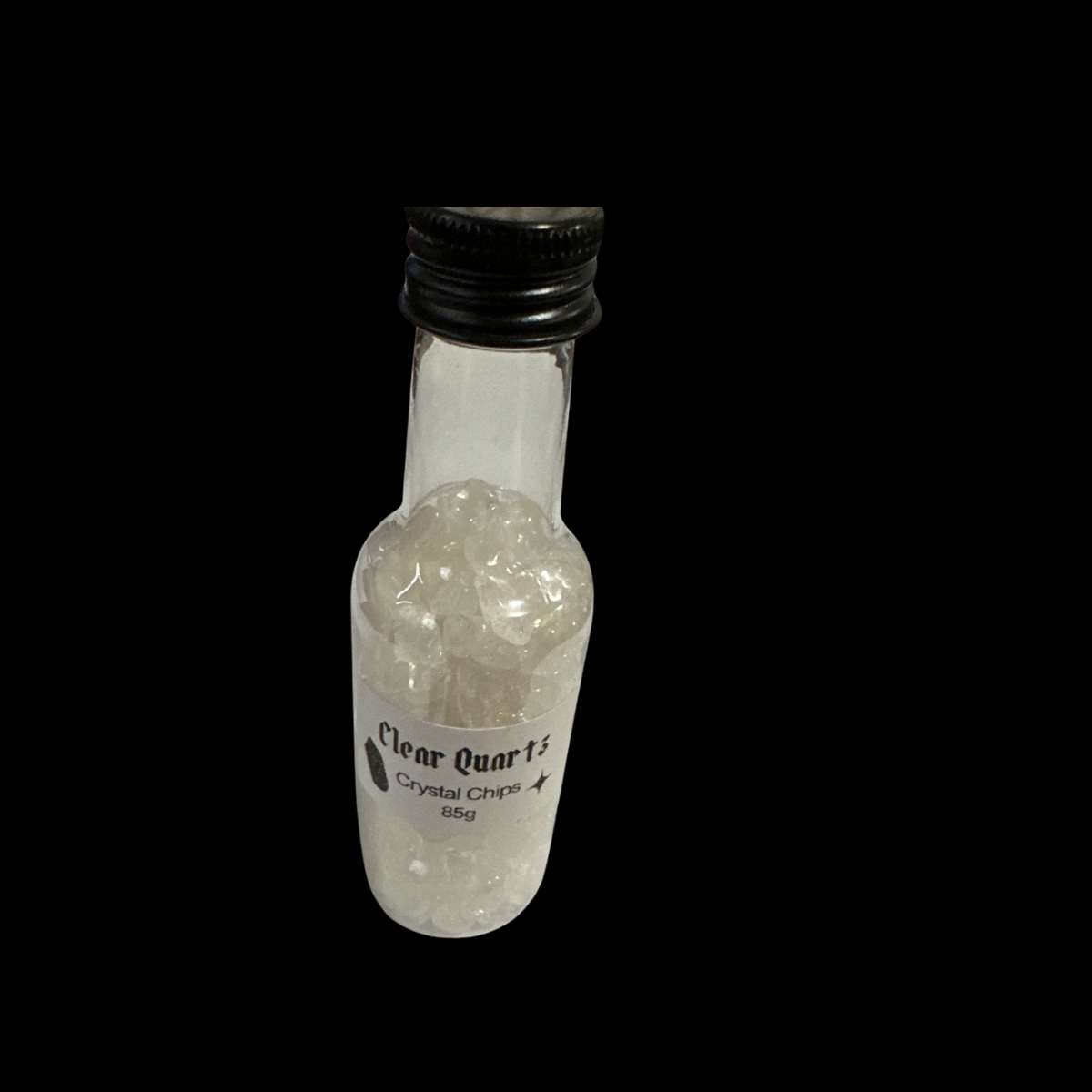 Spell Bottle Crystal Chips Clear Quartz