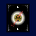 A print with a pentagram surrounded by a circular glow, and 'Darkness within' watermark on a black background