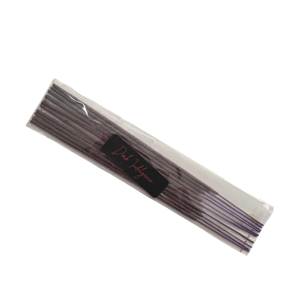 Lavender Incense Sticks by Dark Indulgence in sealed packaging with purple sticks