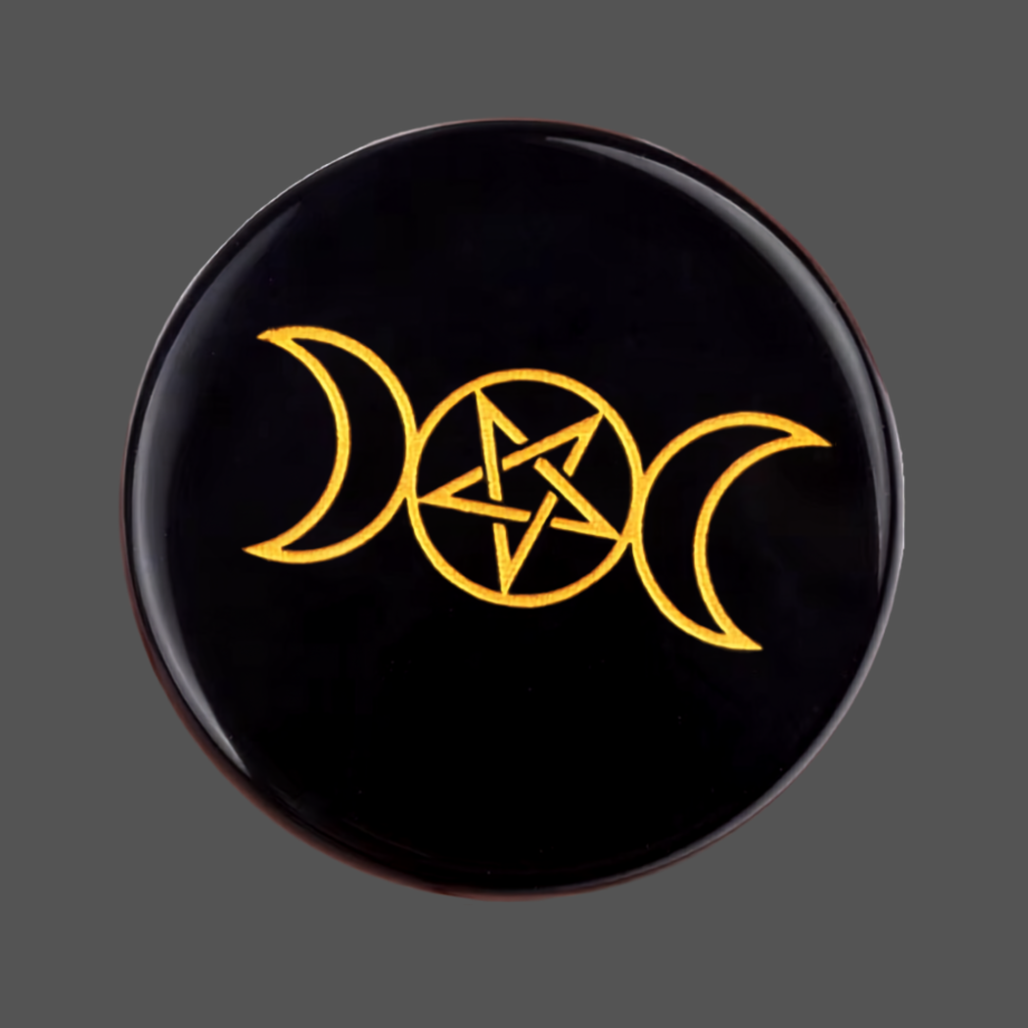 ***COMING SOON*** Black Obsidian Carved Meditation Rune Alter Stone Triple Moon