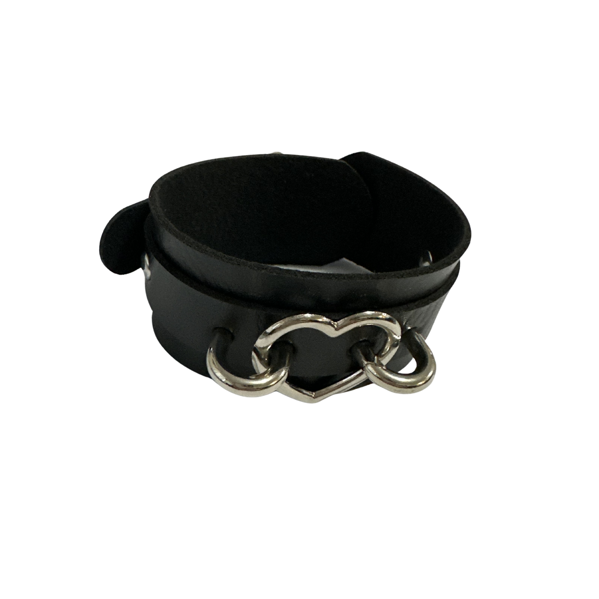 Goth Studded Heart Wrist Cuff Black