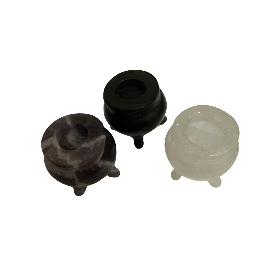 Black Crystal Mini Cauldron Figurine