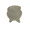 Rose Quartz Crystal Mini Cauldron decorative piece for shelves, desks, or altar spaces.