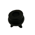 Black Crystal Mini Cauldron Figurine, a small glossy black cauldron sculpture.