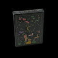 Tarot Card deck packaging with 'Moon Witch' branding and nature-themed design on a black background